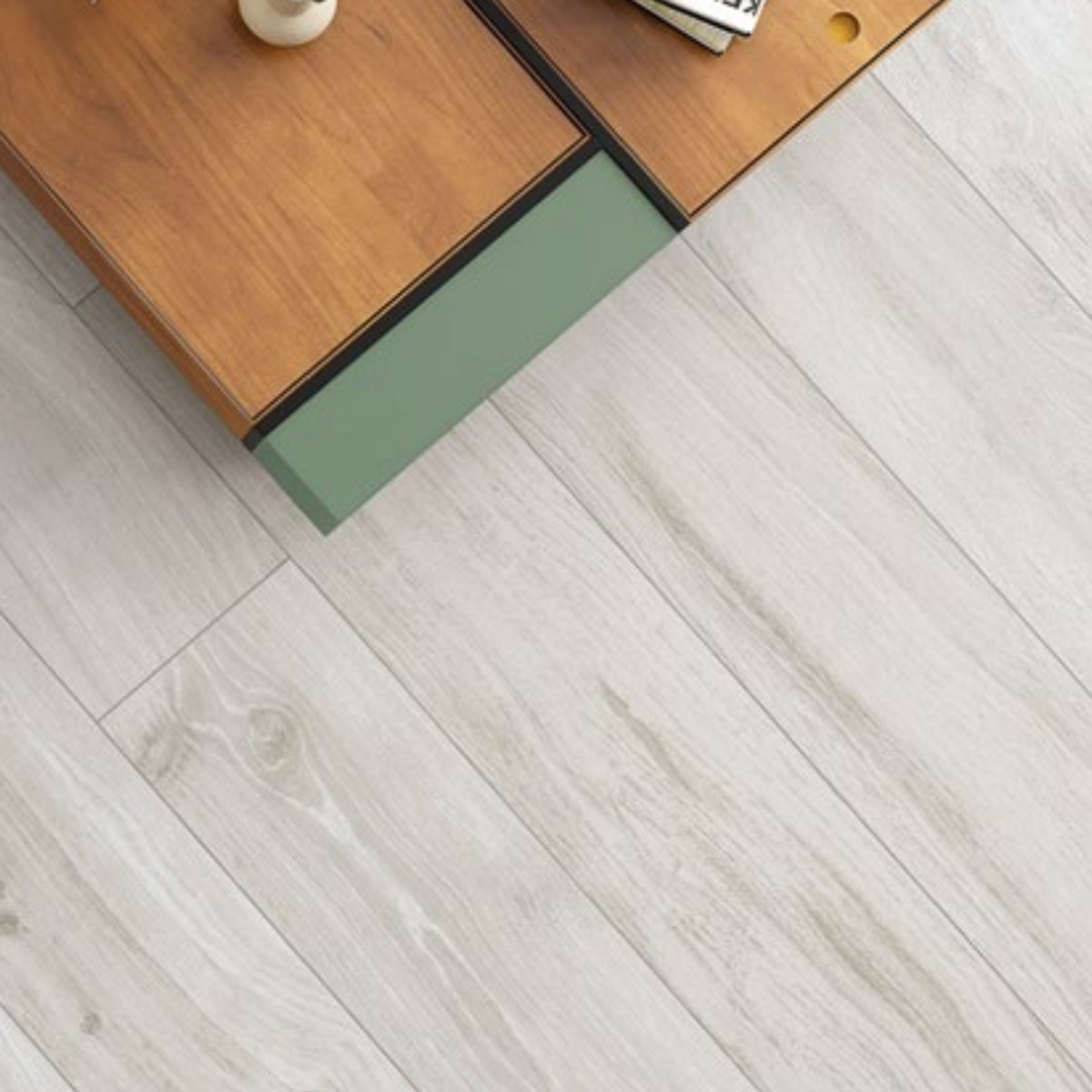 Bavaria Grey porcelain tile installed in an interior