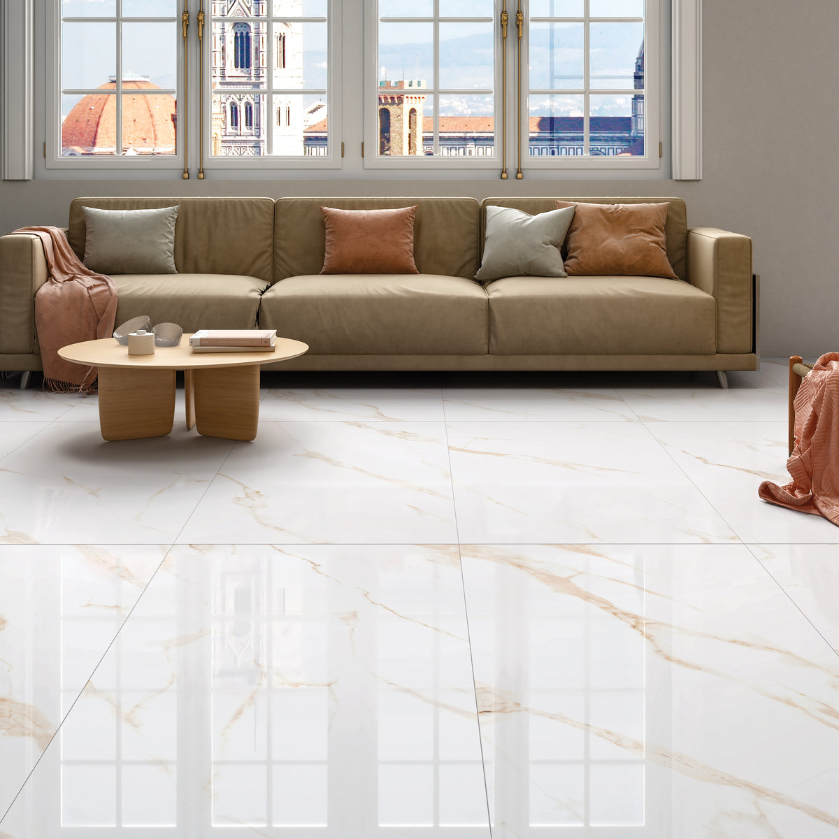 David Gold porcelain tile installed in an interior