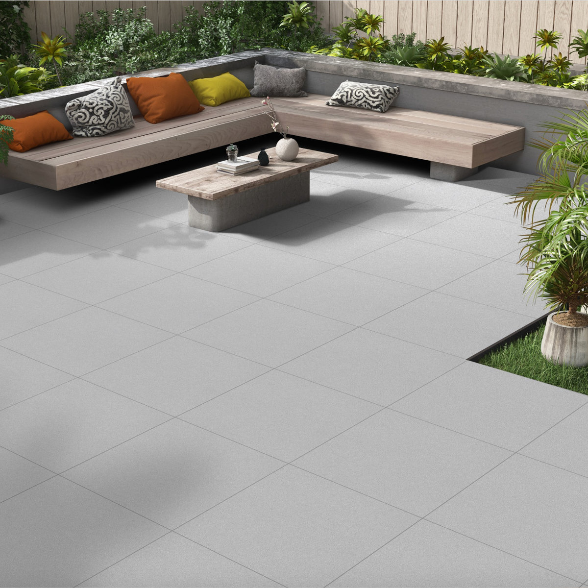Dolphin porcelain tile installed in an interior